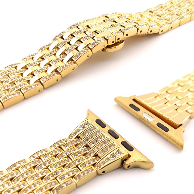 Bracelet Apple Watch Bijoux en Acier avec des Diamants - Afrodite | SMANIQUE