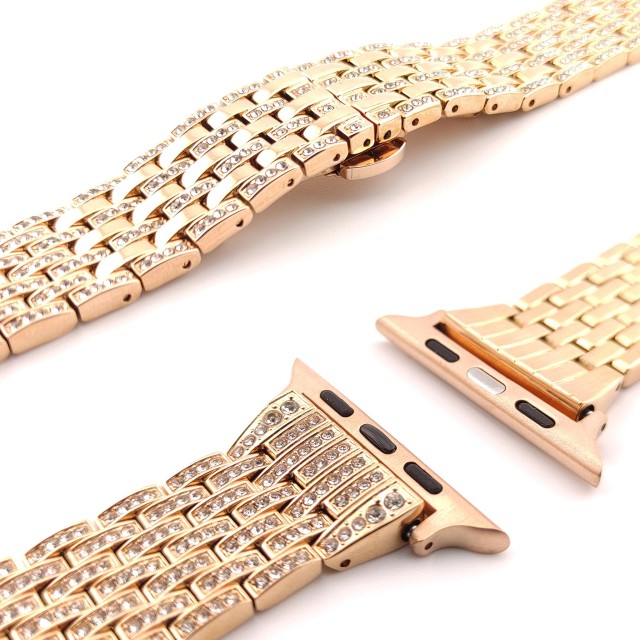 Bracelet Apple Watch Bijoux en Acier avec des Diamants - Afrodite | SMANIQUE