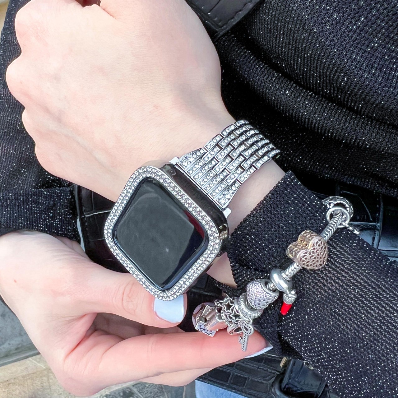 Bracelet acier bijoux Apple Watch - or