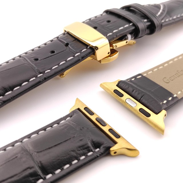 Apple Watch Luxus Lederarmband mit Butterfly Faltschließe - Cerbero