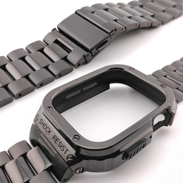 Apple Watch Luxus Edelstahl Armband mit Gehäuse Set - Devel | SMANIQUE