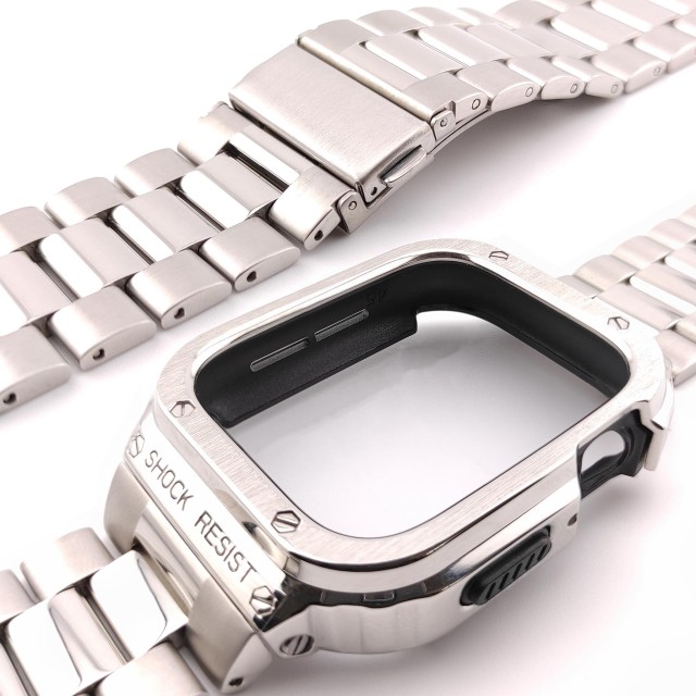 Apple Watch Luxus Edelstahl Armband mit Gehäuse Set - Devel | SMANIQUE