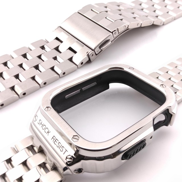 Apple Watch Luxus Edelstahl Armband mit Gehäuse Set - Devel | SMANIQUE