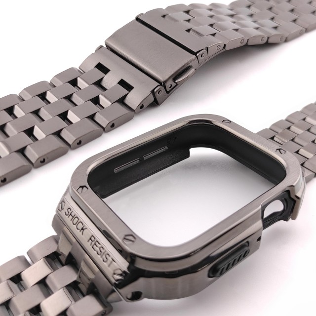 Apple Watch Luxus Edelstahl Armband mit Gehäuse Set - Devel | SMANIQUE