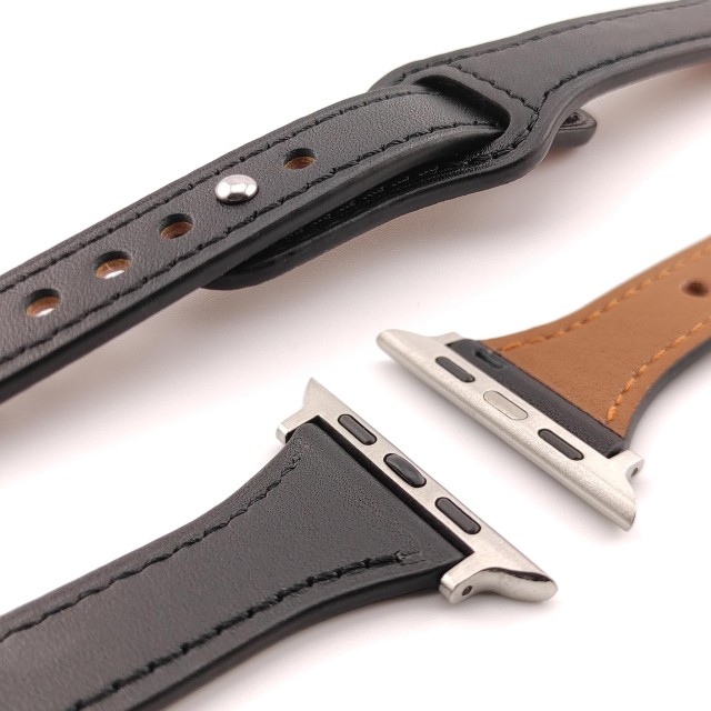 Apple Watch Genuine Thin Leather Band Pin-and-Tuck - Hera Slim