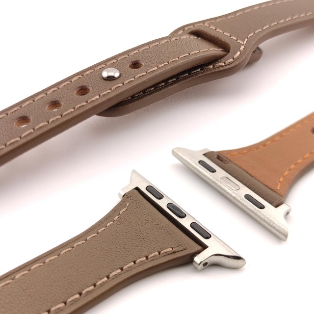 Apple Watch Genuine Thin Leather Band Pin-and-Tuck - Hera Slim