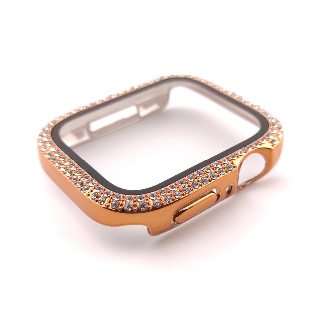 Funda Protectora Apple Watch Elegante con Diamantes y Vidrio Templado - Hertha