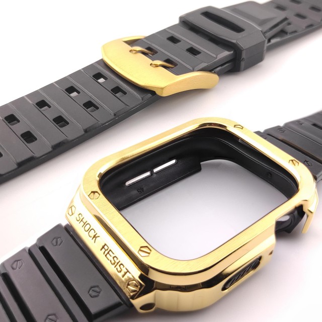 Bracelet Apple Watch en Acier et Silicone avec Coque - Honos