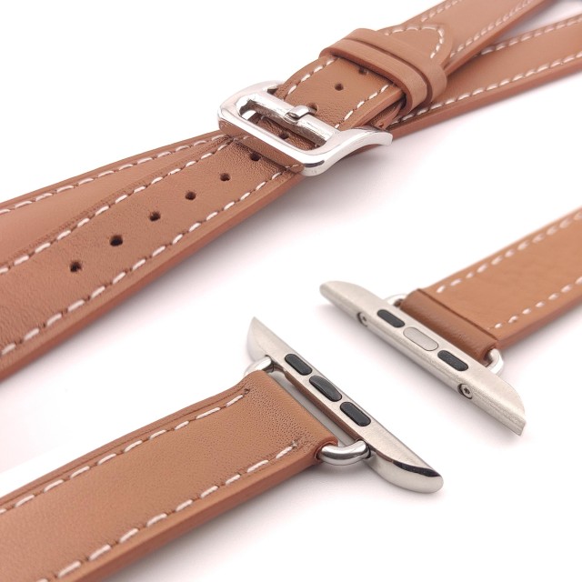 Apple Watch Thin Double Tour Band in Genuine Leather - Medea Double Tour Slim | SMANIQUE