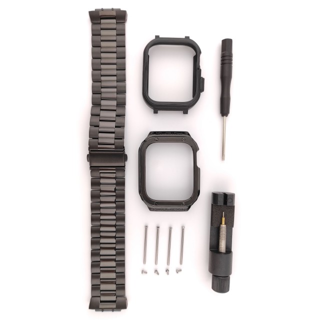 Apple Watch Luxury Rugged Stainless Steel Casing + Band Kit - Devel
