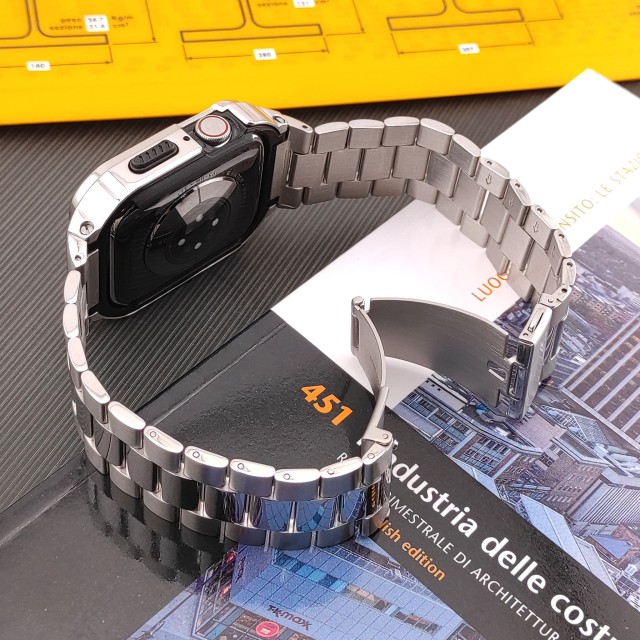 Apple Watch Luxus Edelstahl Armband mit Gehäuse Set - Devel | SMANIQUE