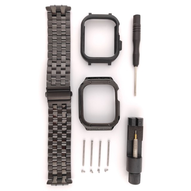 Apple Watch Luxus Edelstahl Armband mit Gehäuse Set - Devel | SMANIQUE