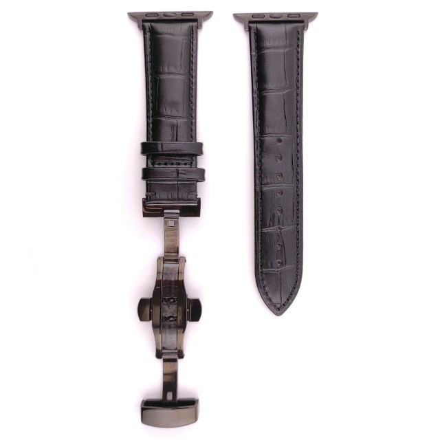 Apple Watch Luxus Lederarmband mit Butterfly Faltschließe - Cerbero