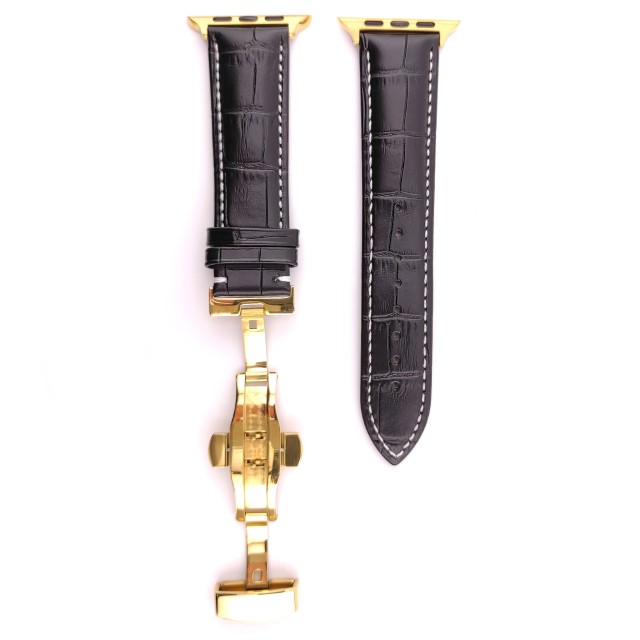 Apple Watch Luxus Lederarmband mit Butterfly Faltschließe - Cerbero