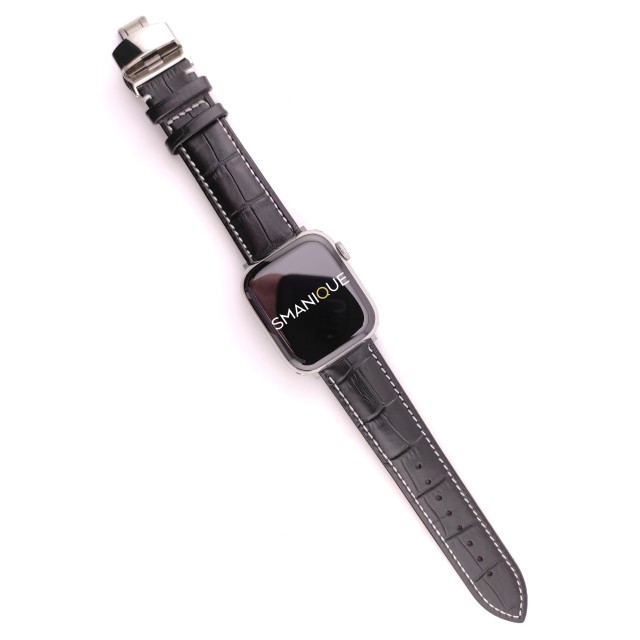 Apple Watch Luxus Lederarmband mit Butterfly Faltschließe - Cerbero