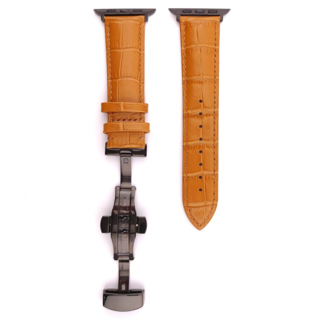 Bracelet Apple Watch en Cuir Véritable avec Fermoir Papillon - Cerbero