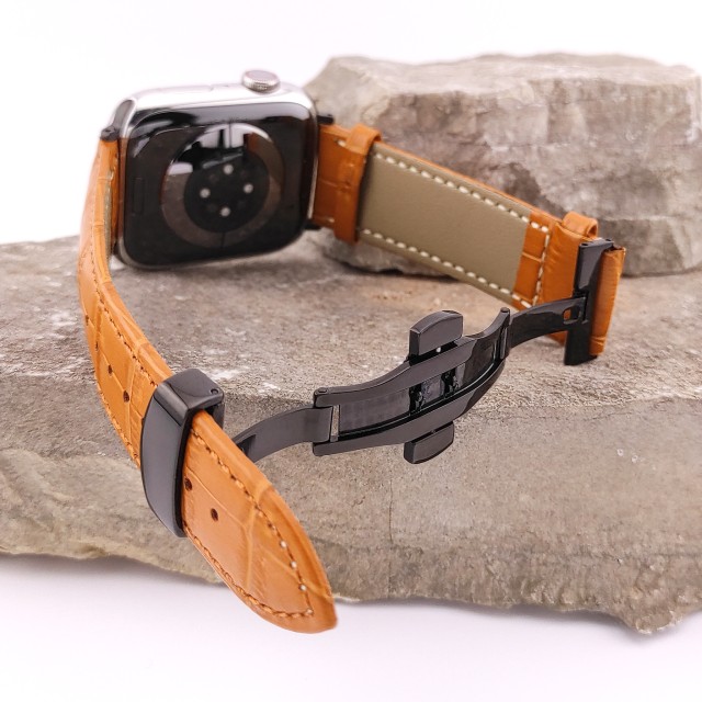 Cinturino Apple Watch in Vera Pelle con Chiusura a Farfalla - Cerbero