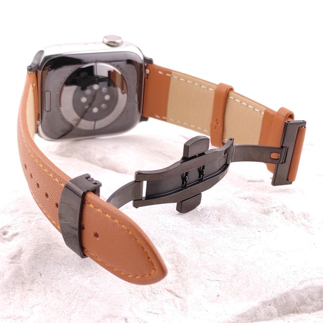 Apple Watch Dressy Genuine Leather Band with Butterfly Clasp - Adon