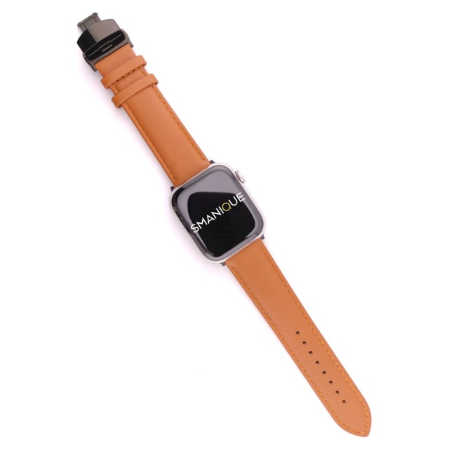 Apple Watch Luxus Lederarmband mit Butterfly Faltschließe - Adon