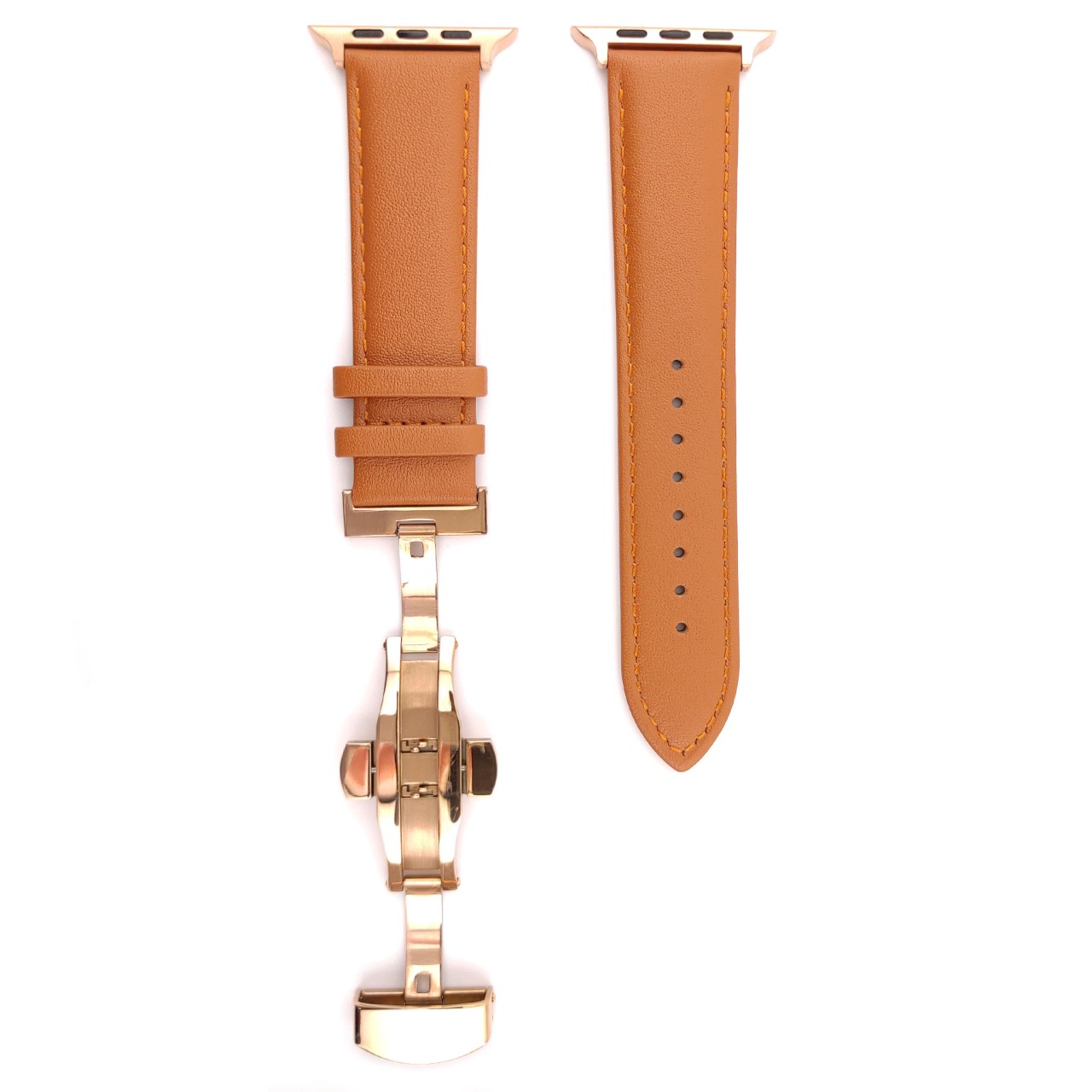 D buckle Rose Gold Butterfly Buckle leather sports strap for Apple