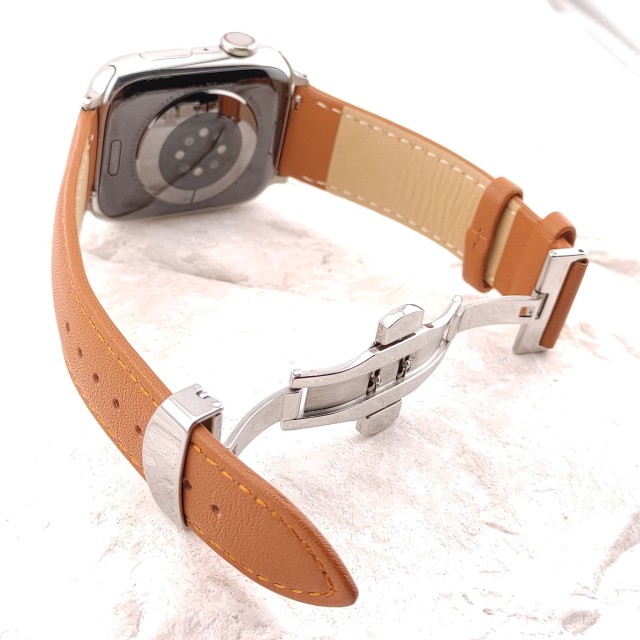 Apple Watch Dressy Genuine Leather Band with Butterfly Clasp - Adon