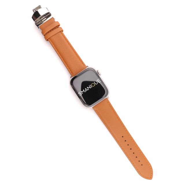 Cinturino Apple Watch Elegante in Pelle con Chiusura a Farfalla - Adon
