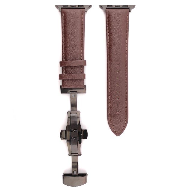 Cinturino Apple Watch Elegante in Pelle con Chiusura a Farfalla - Adon