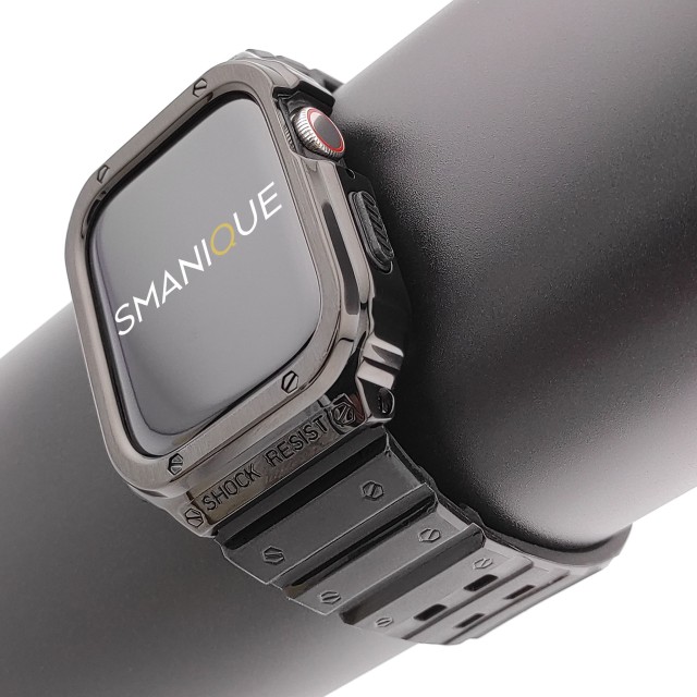 Apple Watch Edelstahl und Silikon Armband mit Gehäuse Set - Honos