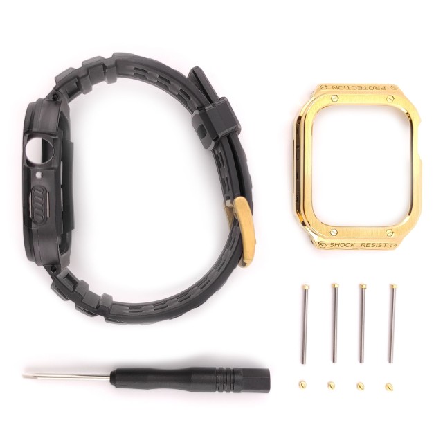 Cinturino Apple Watch in Acciaio e Silicone con Cover - Honos