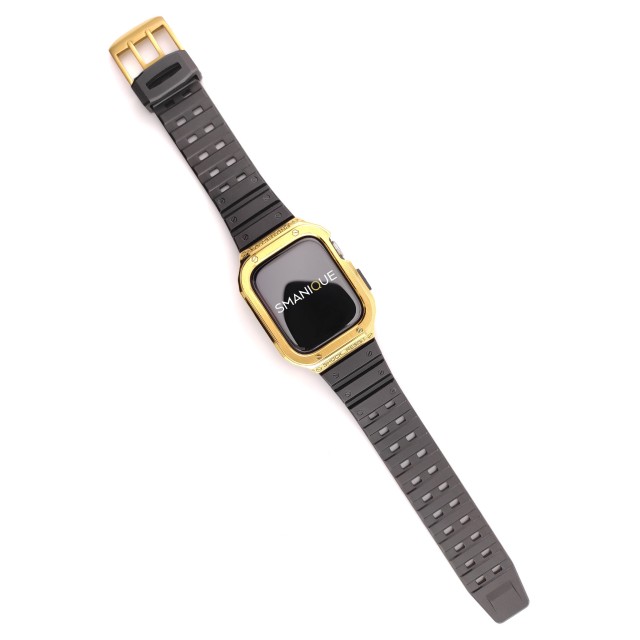 Apple Watch Edelstahl und Silikon Armband mit Gehäuse Set - Honos