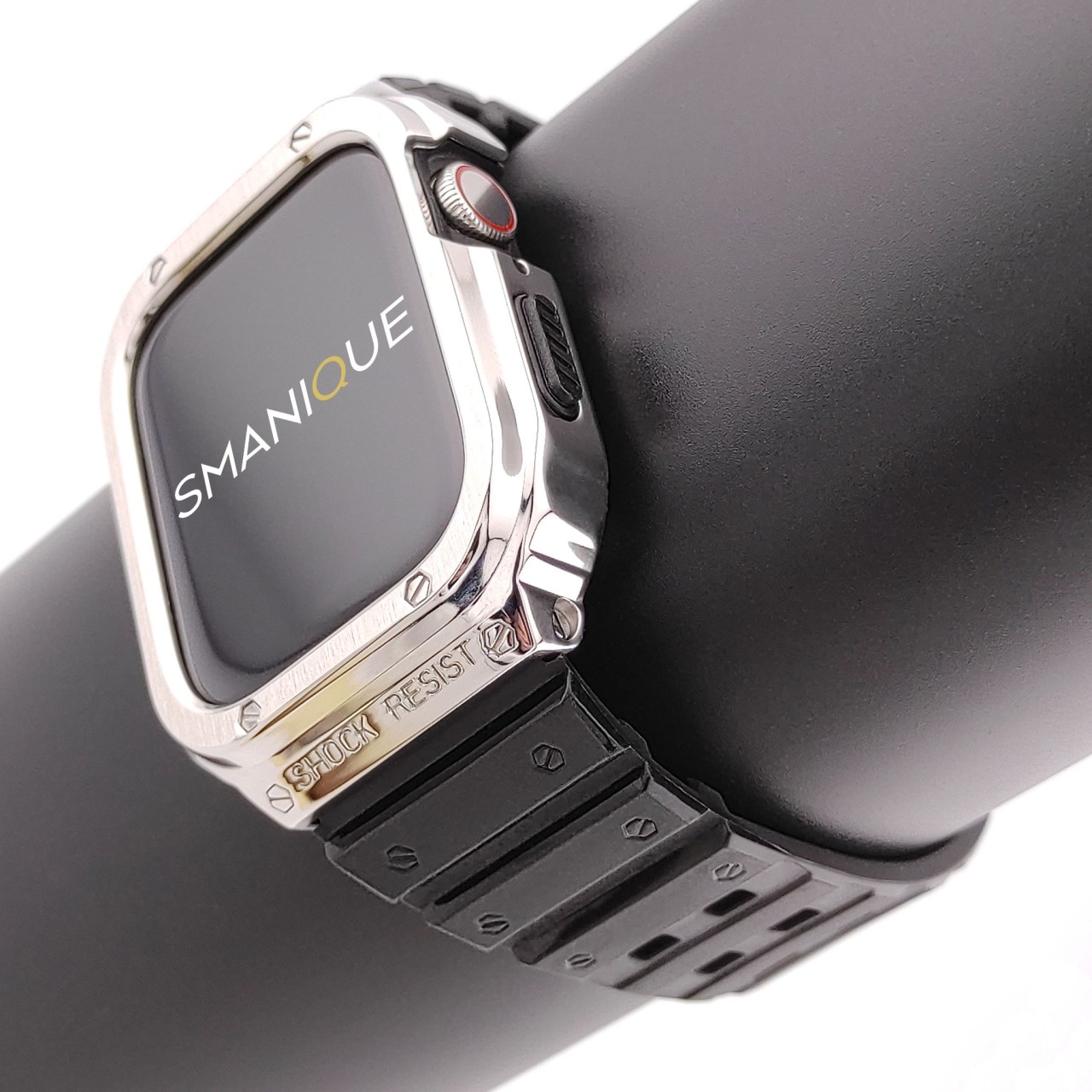 Bracelet Apple Watch en Acier et Silicone avec Protection Coque - Honos