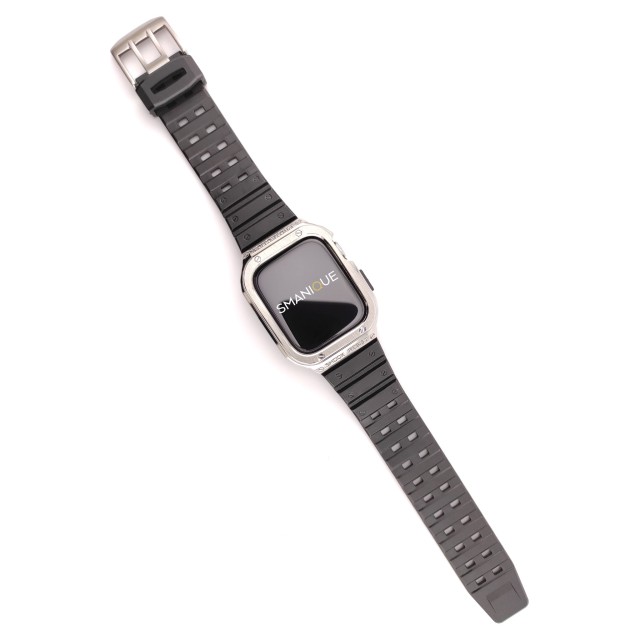 Apple Watch Edelstahl und Silikon Armband mit Gehäuse Set - Honos