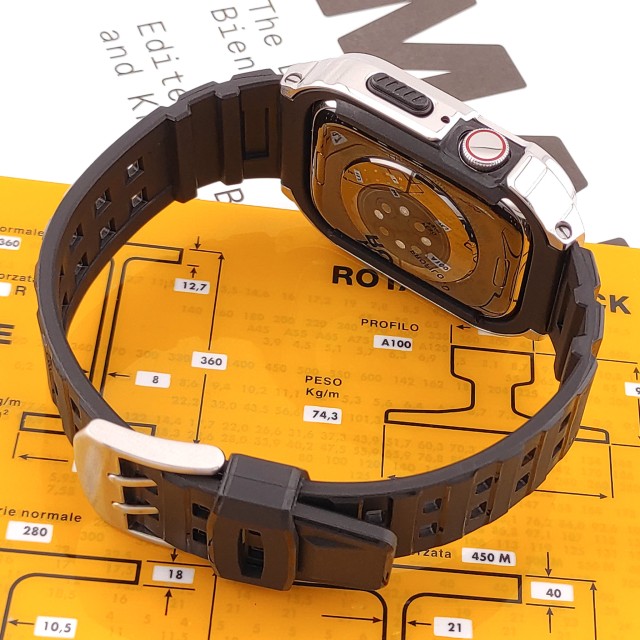 Apple Watch Edelstahl und Silikon Armband mit Gehäuse Set - Honos