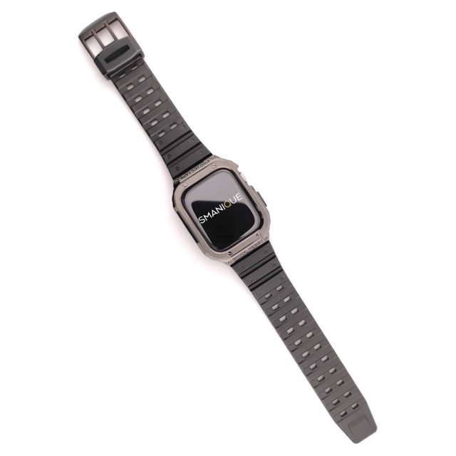 Apple Watch Edelstahl und Silikon Armband mit Gehäuse Set - Honos