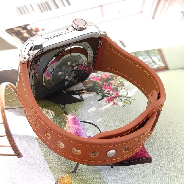 Apple Watch Genuine Thin Leather Band Pin-and-Tuck - Hera Slim
