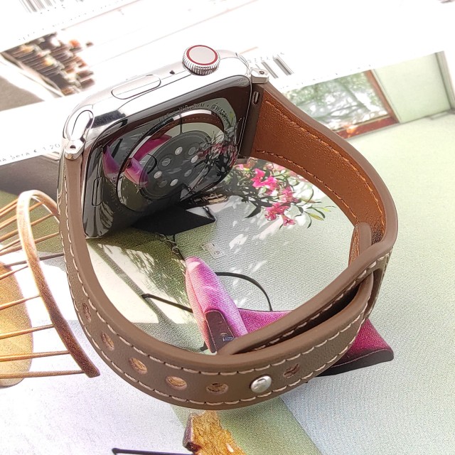 Cinturino Apple Watch Sottile in Vera Pelle Pin-and-Tuck - Hera Slim