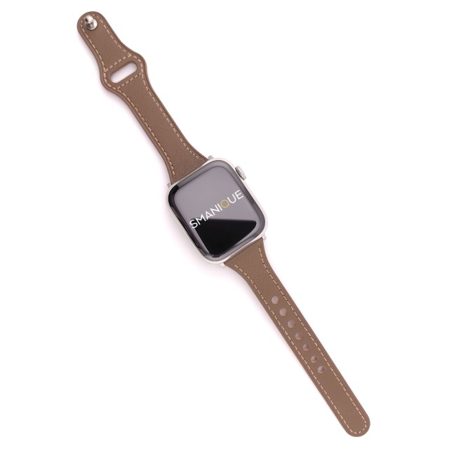 Bracelet Apple Watch en Cuir Véritable Fin Pin-and-Tuck - Hera Slim