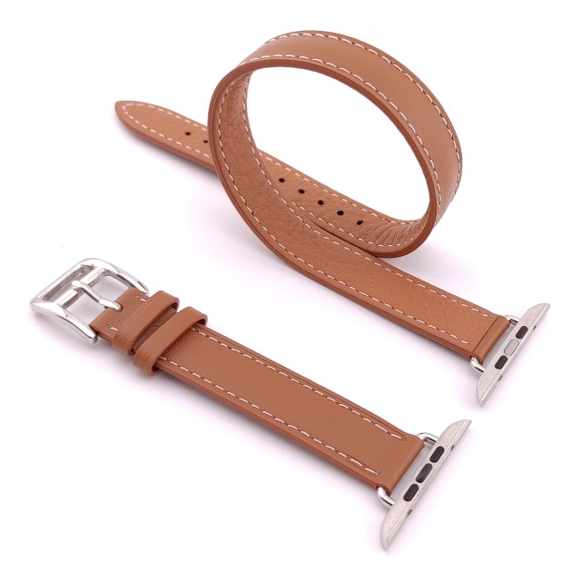 Cinturino Apple Watch Double Tour Sottile in Vera Pelle