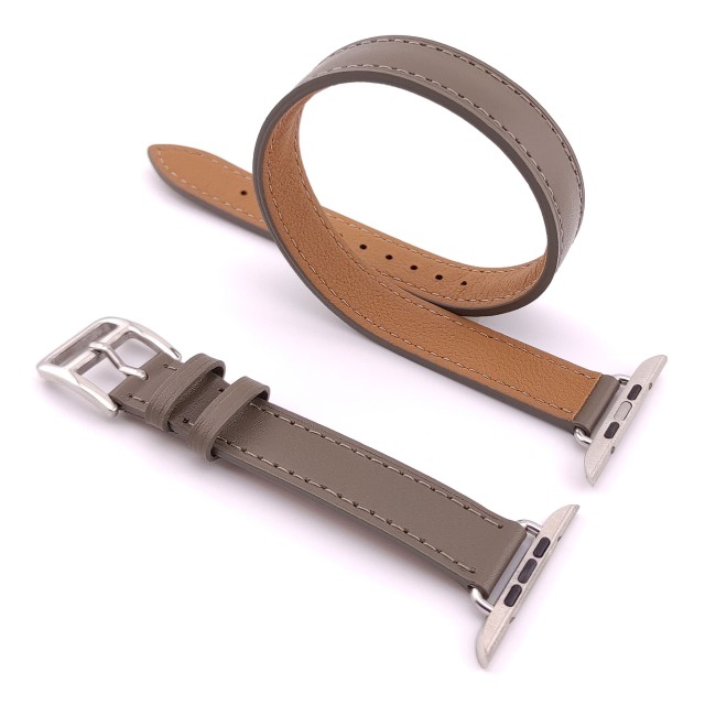 Cinturino Apple Watch Double Tour Sottile in Vera Pelle