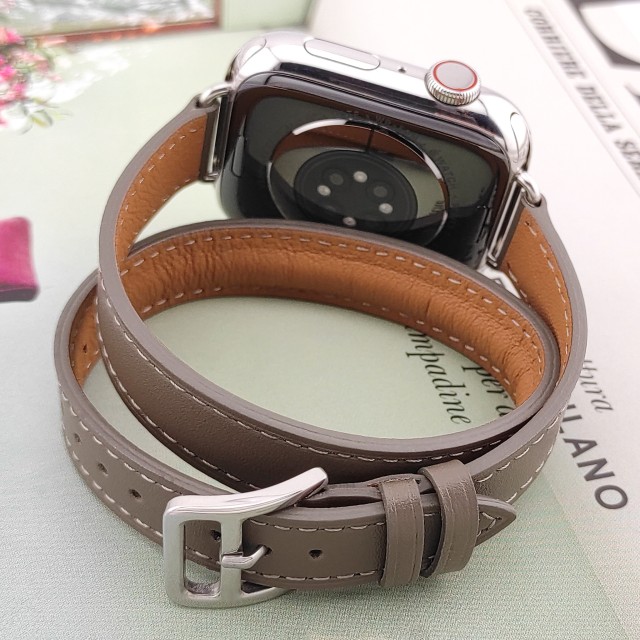 Cinturino Apple Watch Double Tour Sottile in Vera Pelle