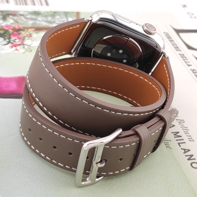 Bracelet Apple Watch Double Tour en Cuir Véritable - Medea Double Tour