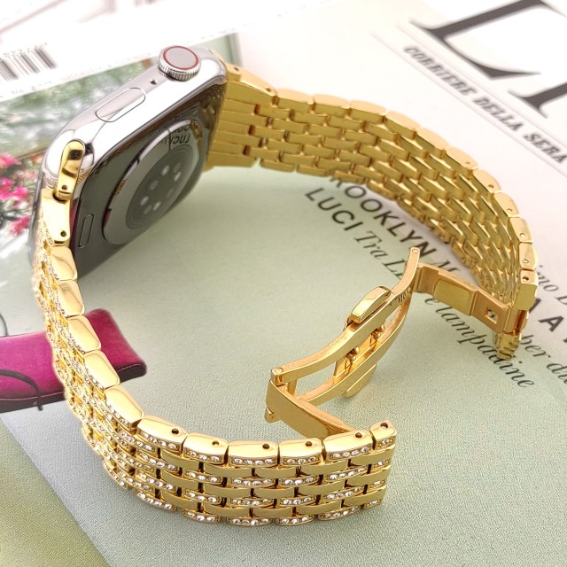 Apple Watch Luxury Stainless Steel Band with Diamonds - Afrodite