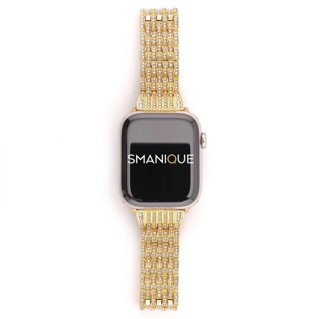 Bracelet Apple Watch Bijoux en Acier avec des Diamants - Afrodite