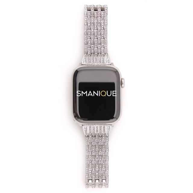 Bracelet Apple Watch Bijoux en Acier avec des Diamants - Afrodite