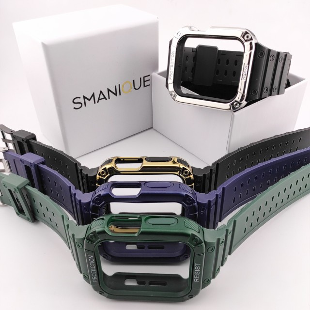 Apple Watch Silikon Armband mit Gehäuse Set - Veles | SMANIQUE