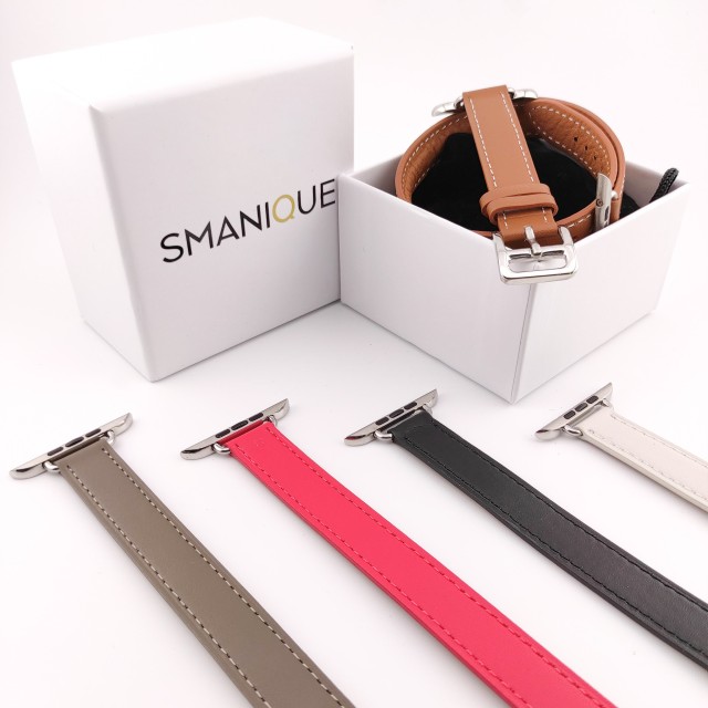 Cinturino Apple Watch Double Tour Sottile in Vera Pelle