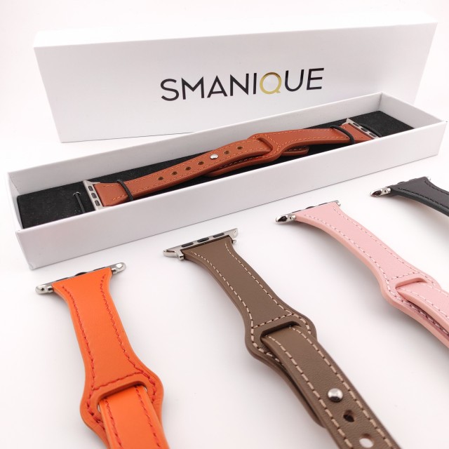 Apple Watch Genuine Thin Leather Band Pin-and-Tuck - Hera Slim