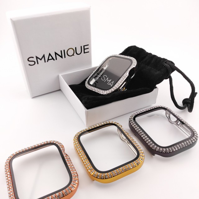 Apple Watch Coque de Luxe avec Diamants et Verre Trempé - Hertha