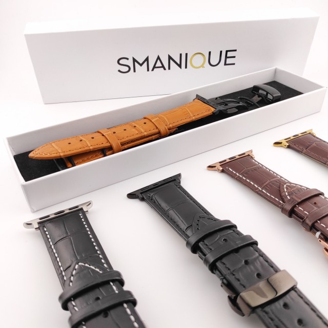 Apple Watch Luxus Lederarmband mit Butterfly Faltschließe - Cerbero