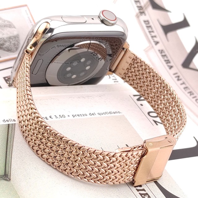 Cinturino Apple Watch a Maglia Milanese Sottile in Acciaio - Lyra